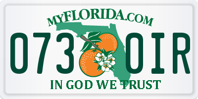 FL license plate 0730IR