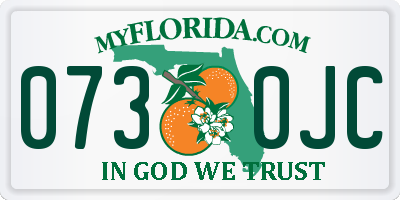 FL license plate 0730JC