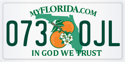 FL license plate 0730JL