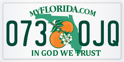 FL license plate 0730JQ