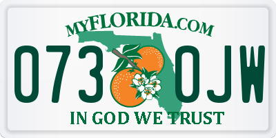 FL license plate 0730JW