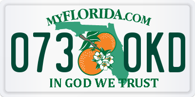 FL license plate 0730KD