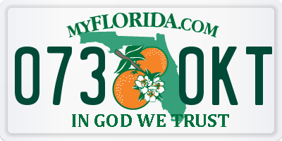 FL license plate 0730KT