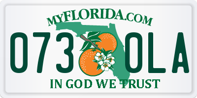 FL license plate 0730LA