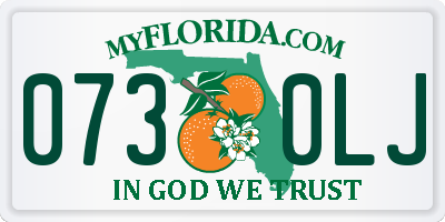 FL license plate 0730LJ
