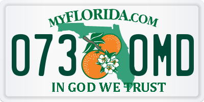 FL license plate 0730MD