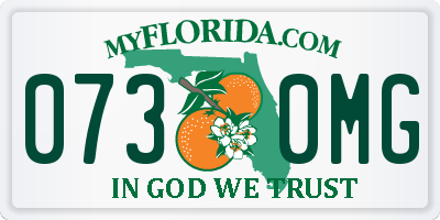 FL license plate 0730MG