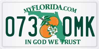 FL license plate 0730MK