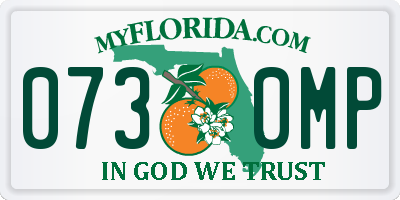 FL license plate 0730MP