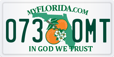 FL license plate 0730MT