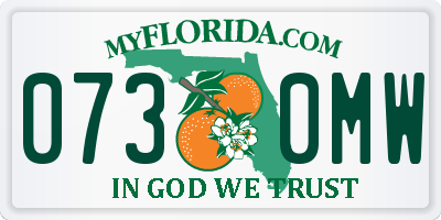 FL license plate 0730MW