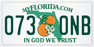 FL license plate 0730NB