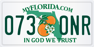 FL license plate 0730NR