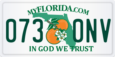 FL license plate 0730NV