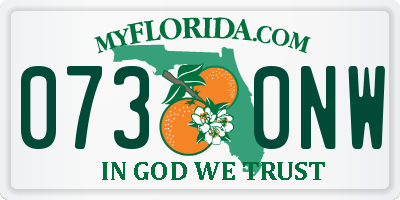 FL license plate 0730NW