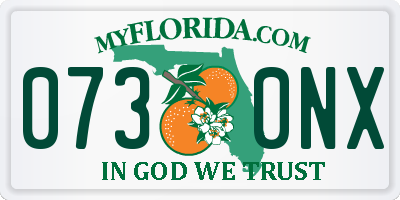 FL license plate 0730NX