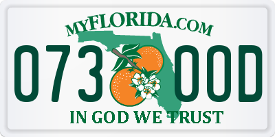 FL license plate 0730OD