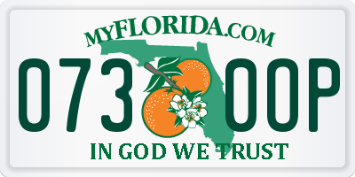 FL license plate 0730OP