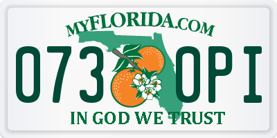 FL license plate 0730PI