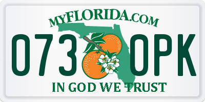 FL license plate 0730PK