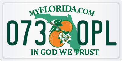 FL license plate 0730PL