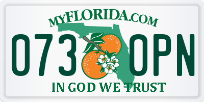 FL license plate 0730PN