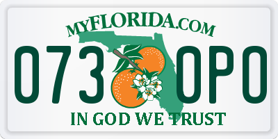 FL license plate 0730PO