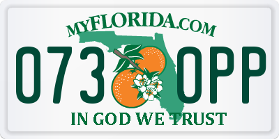 FL license plate 0730PP