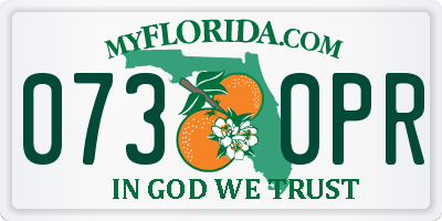 FL license plate 0730PR