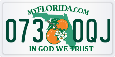 FL license plate 0730QJ
