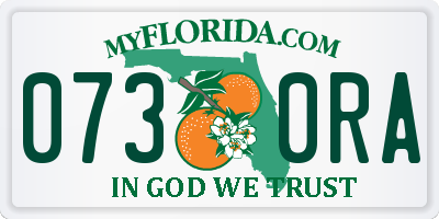 FL license plate 0730RA