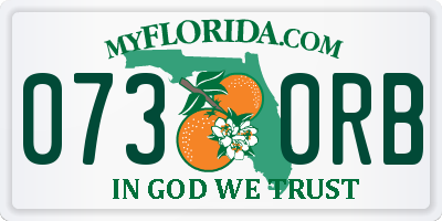 FL license plate 0730RB