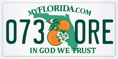 FL license plate 0730RE