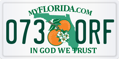 FL license plate 0730RF