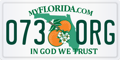 FL license plate 0730RG