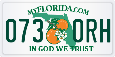 FL license plate 0730RH