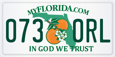FL license plate 0730RL