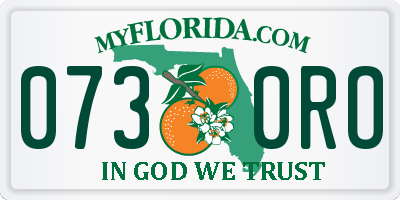FL license plate 0730RO