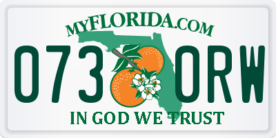 FL license plate 0730RW