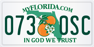 FL license plate 0730SC