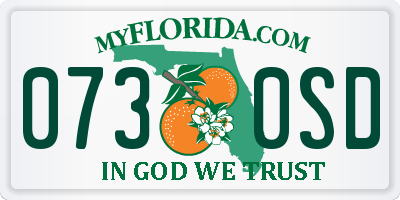 FL license plate 0730SD