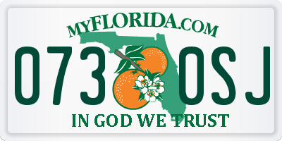 FL license plate 0730SJ