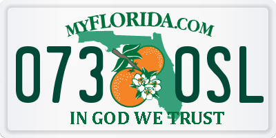 FL license plate 0730SL