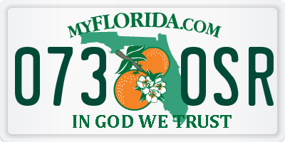 FL license plate 0730SR