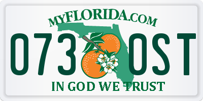 FL license plate 0730ST