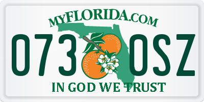 FL license plate 0730SZ