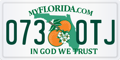 FL license plate 0730TJ