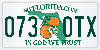 FL license plate 0730TX