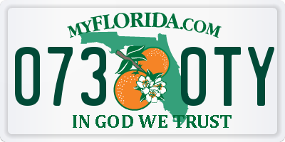 FL license plate 0730TY
