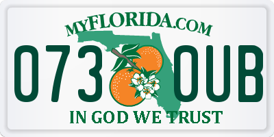 FL license plate 0730UB